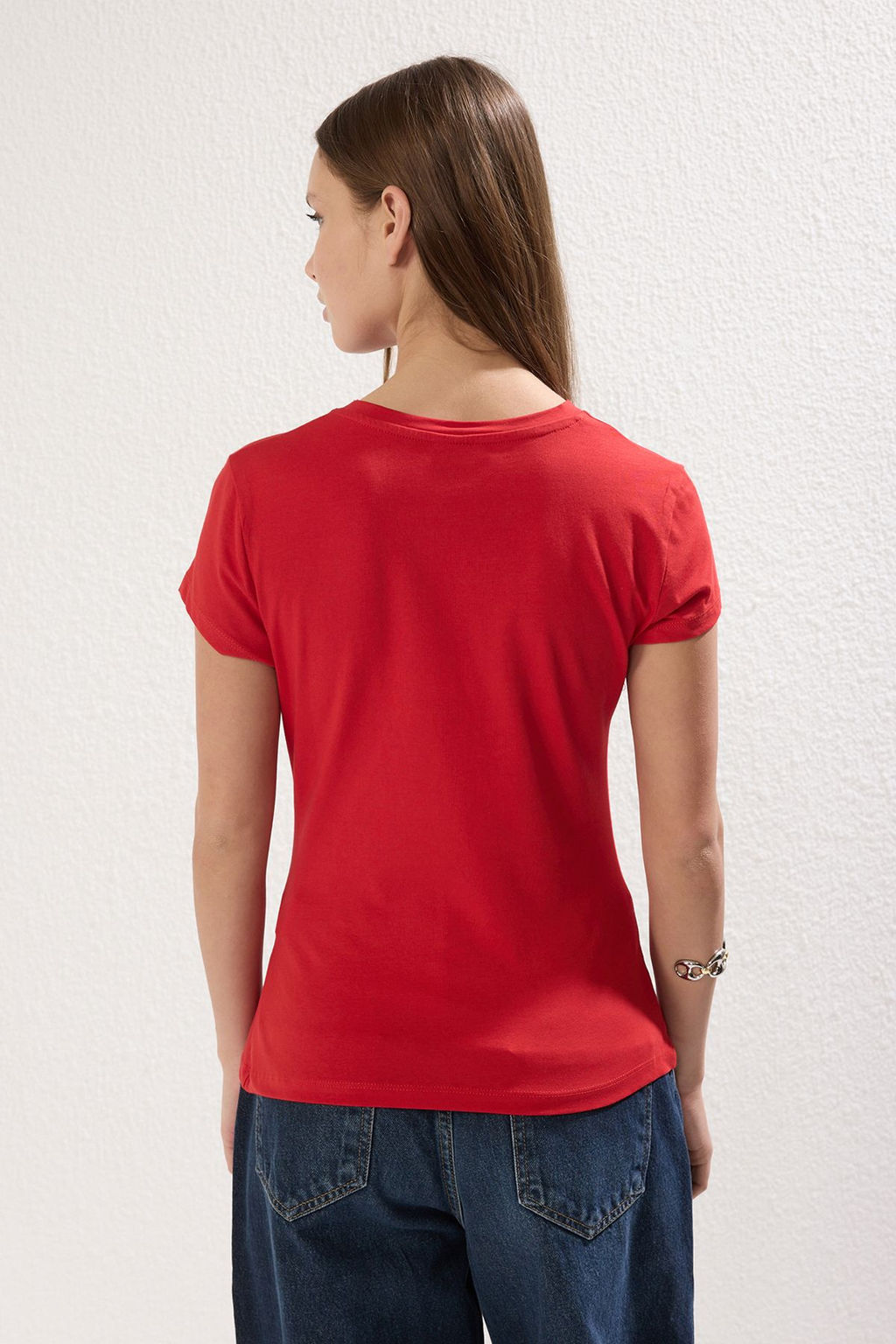 Trendyolmilla Siyah Buzgu/Drape Detayl? Y?rtmacl? Asimetrik Fitted/Vucuda Oturan Orme Bluz TWOSS25BZ00380  фото 4