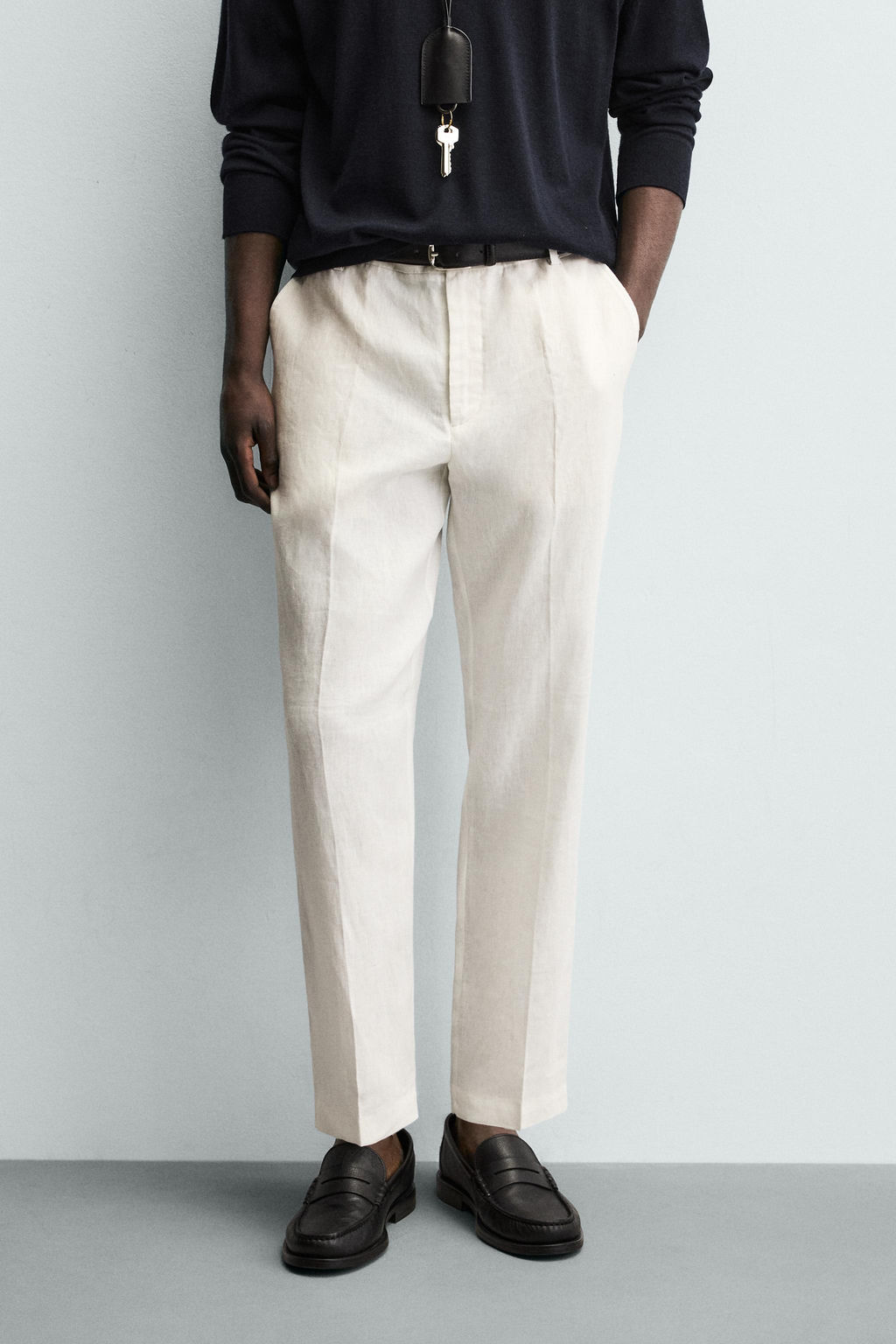 PANTAL?N REGULAR FIT 100% LINO / Blanco - Zara фото 10