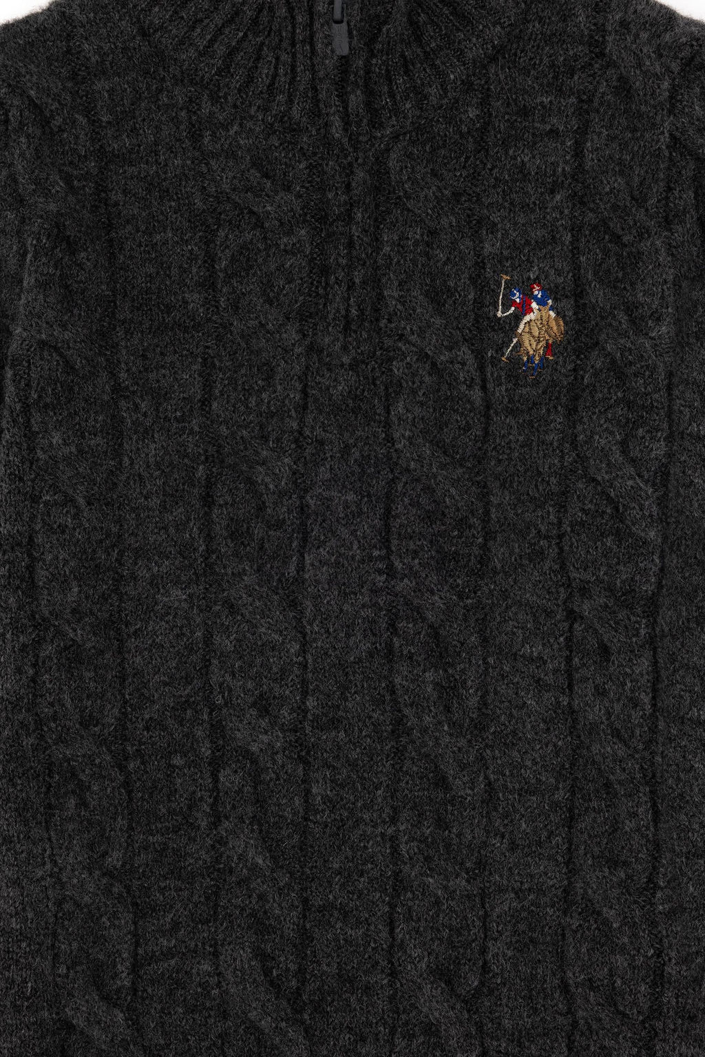 Меланжевый свитер антрацитового цвета для мальчика Неожиданная скидка в корзине - U.s. polo assn фото 5