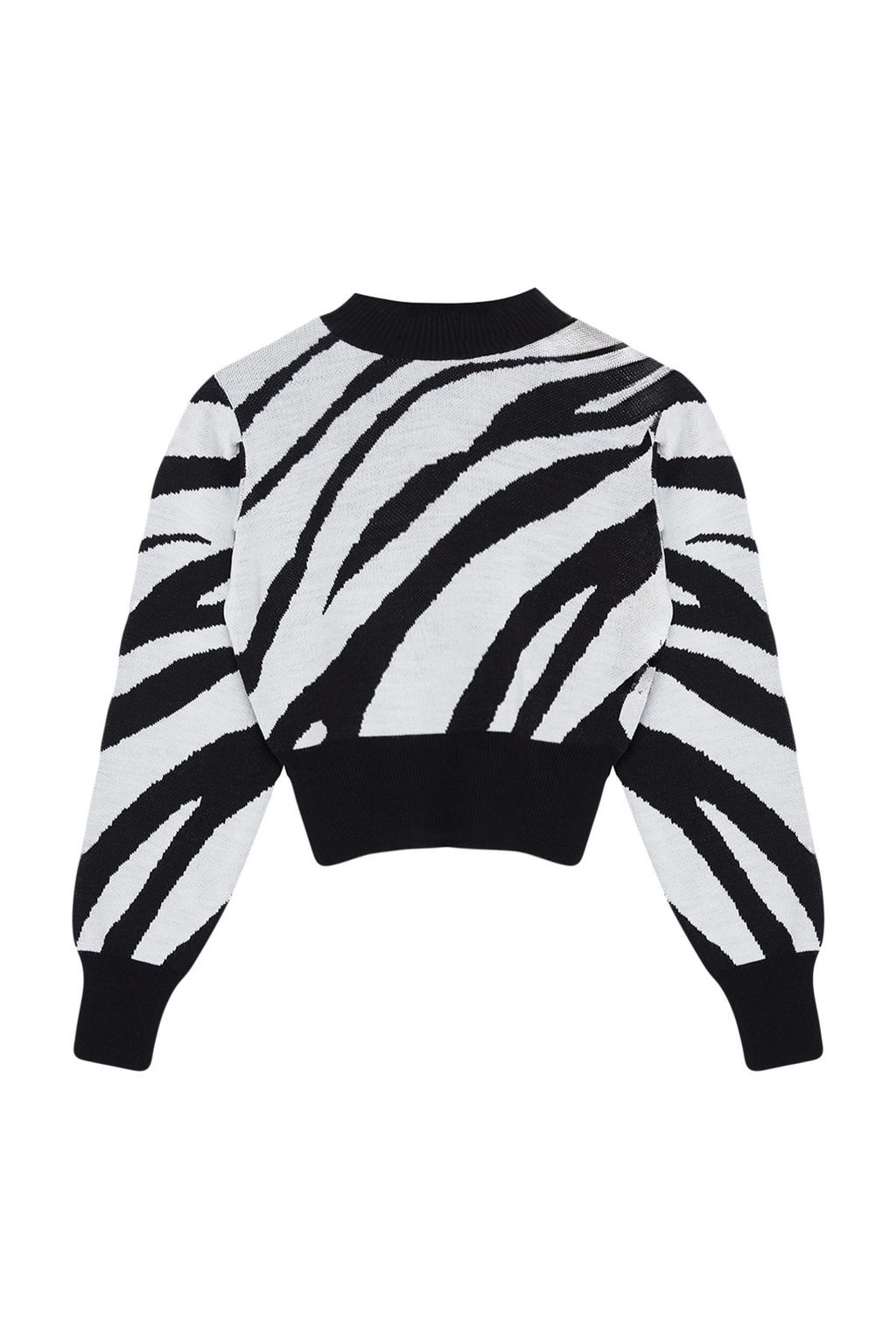 Zumrut Yesili Zebra Desenli Crop Triko Kazak TWOAW21KZ0010 - Trendyolmilla фото 23