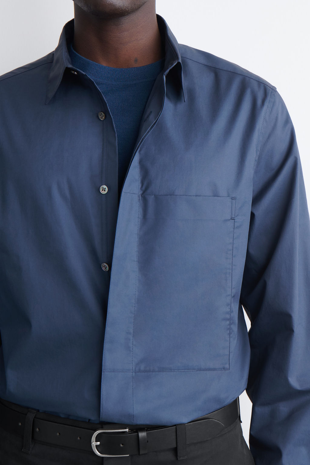 CAMISA SLIM FIT POPELINA DE ALGOD?N CON BOLSILLO - H&m фото 3