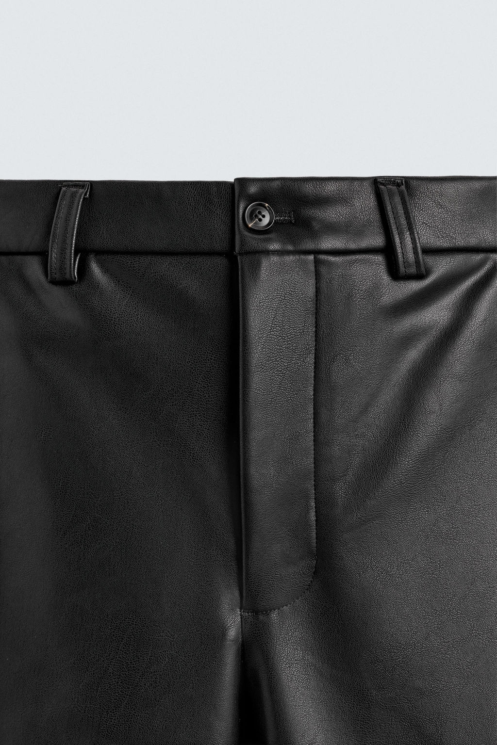 RELAXED FIT LEATHER EFFECT TROUSERS - Zara фото 19