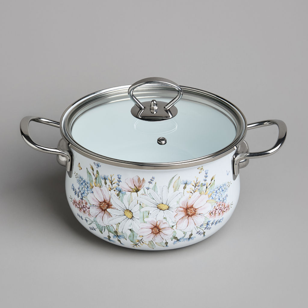 НАБОР КАСТРЮЛЬ AGNESS ЭМАЛИРОВАННЫХ СЕРИЯ ДВОРЦОВЫЙ ПАРК, 6ПР. 2,0/2,8/3,6Л,18Х11/20Х12/22Х13СМ  фото 7