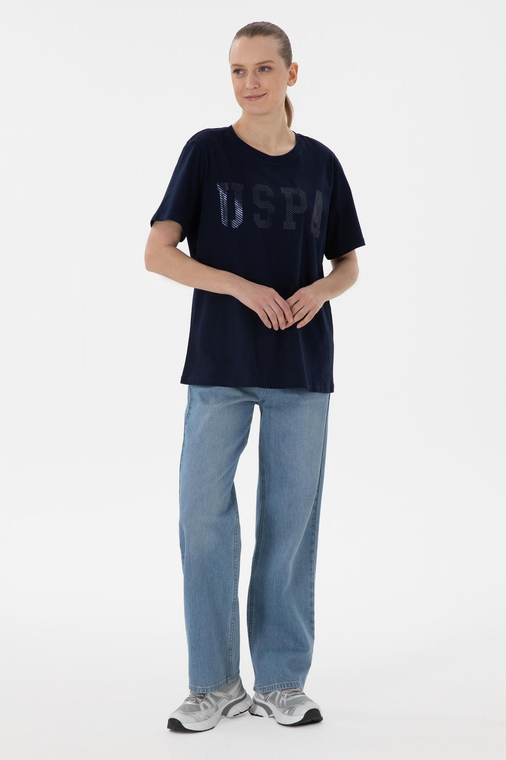 Kad_n Lacivert Basic Ti__rt Sepette S_rpriz _ndirim - U.s. polo assn фото 4