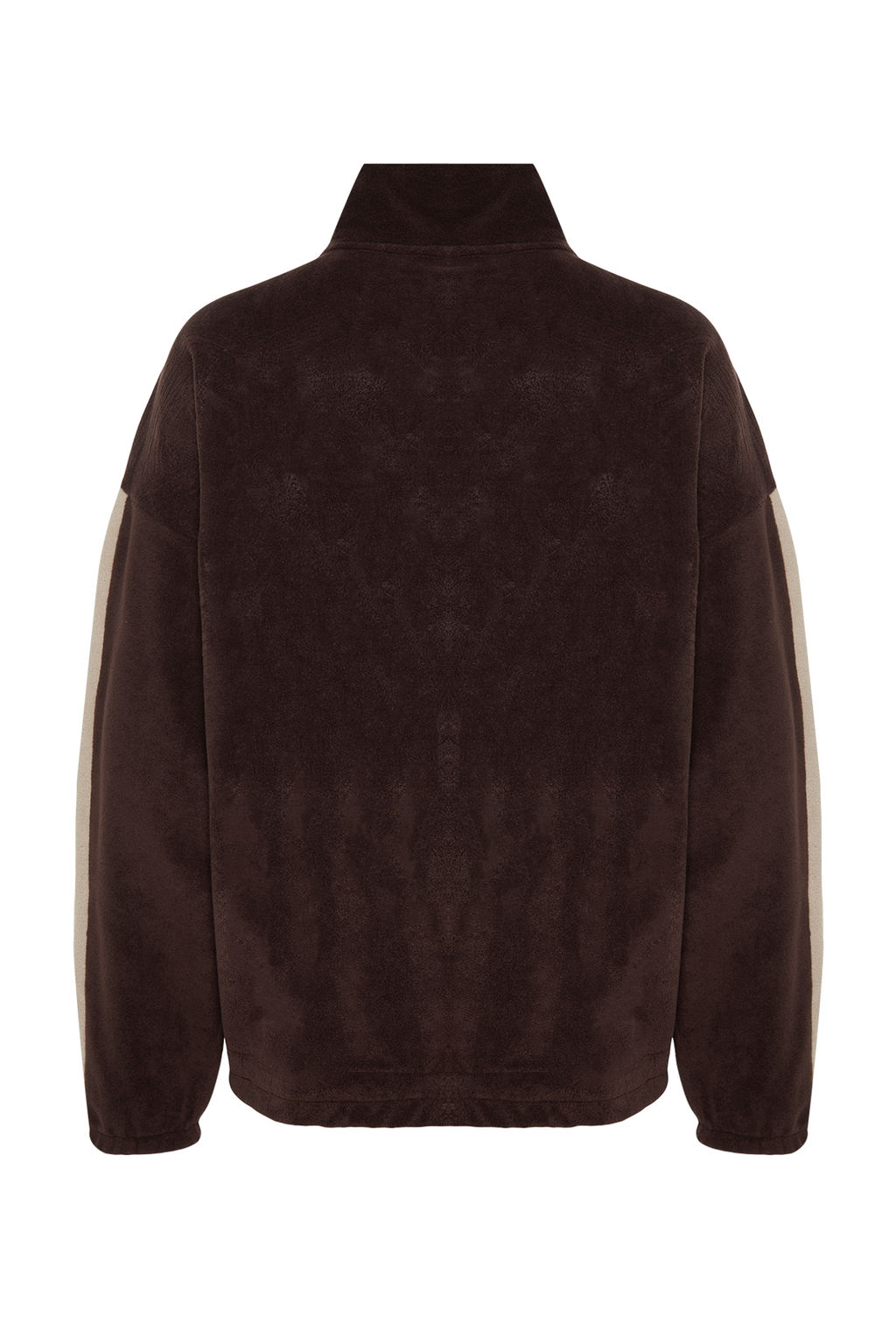 Kahverengi Unisex Oversize/Genis Kesim Dik Yaka Fermuar Anti-pilling Polar Sweatshirt TMNAW24SW00034