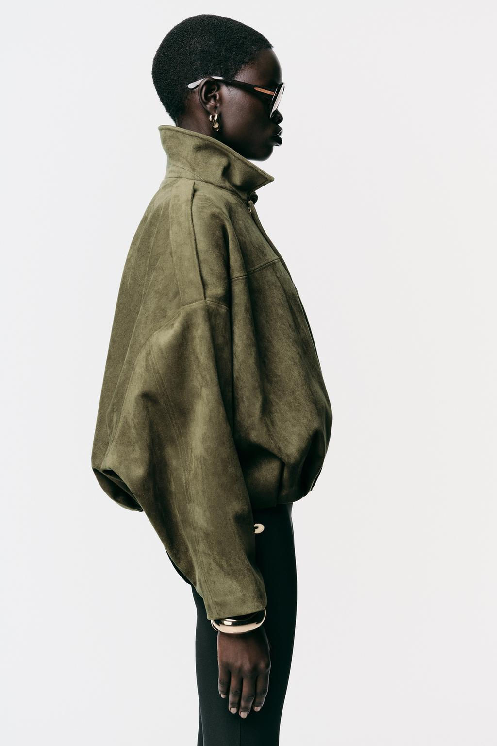 SUEDE EFFECT BOMBER JACKET - Zara фото 13