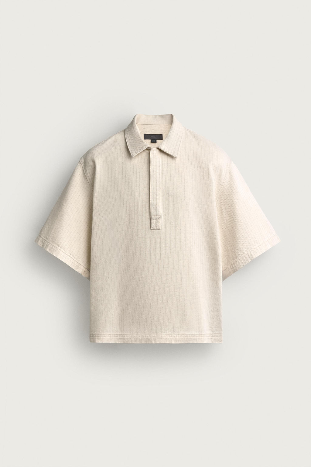 CAMISA POLO BOXY FIT RAYAS / Crudo - Zara фото 6