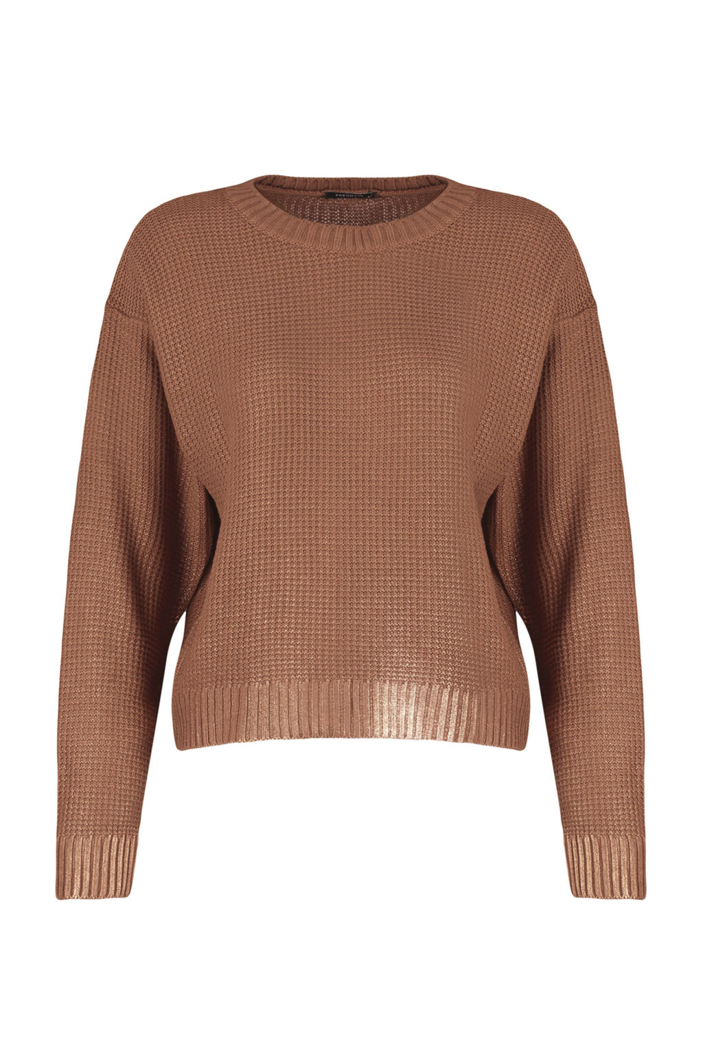 Kahverengi Varak Bask?l? Triko Kazak TWOAW24KZ00969