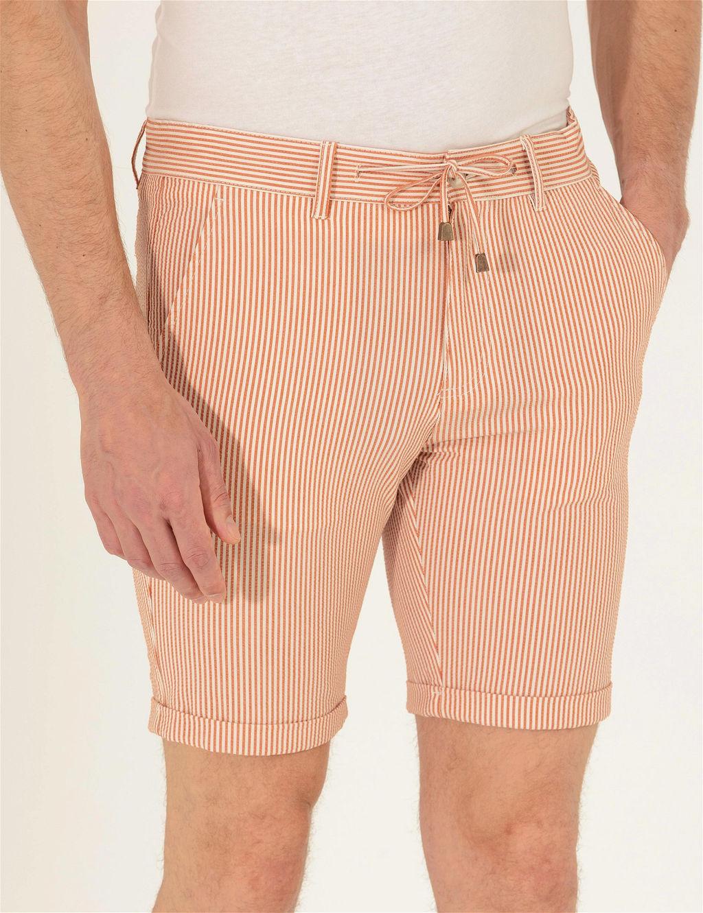Turuncu Slim Fit Beli Lastikli _izgili _ort - Pierre cardin фото 2
