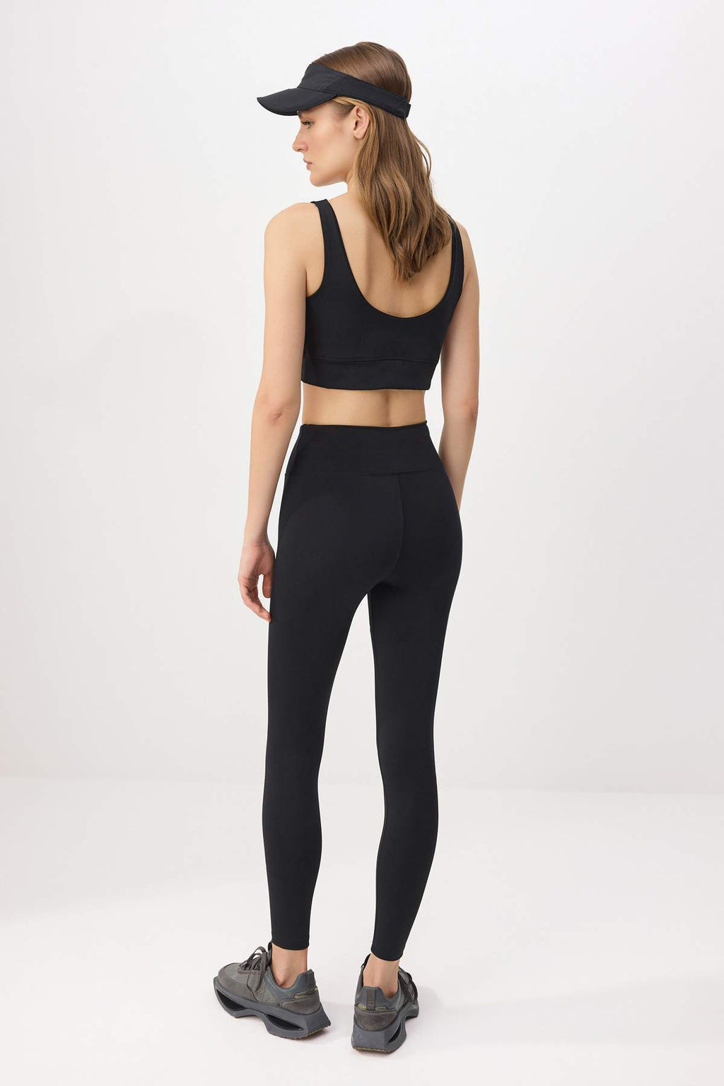 Siyah Premium Poliamid Kumas Orme Tam Boy Spor Tayt THMSS26TY00018