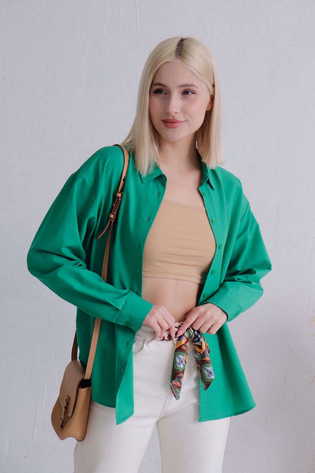 11773 Рубашка удлинённая зелёная - Martichelli фото 4