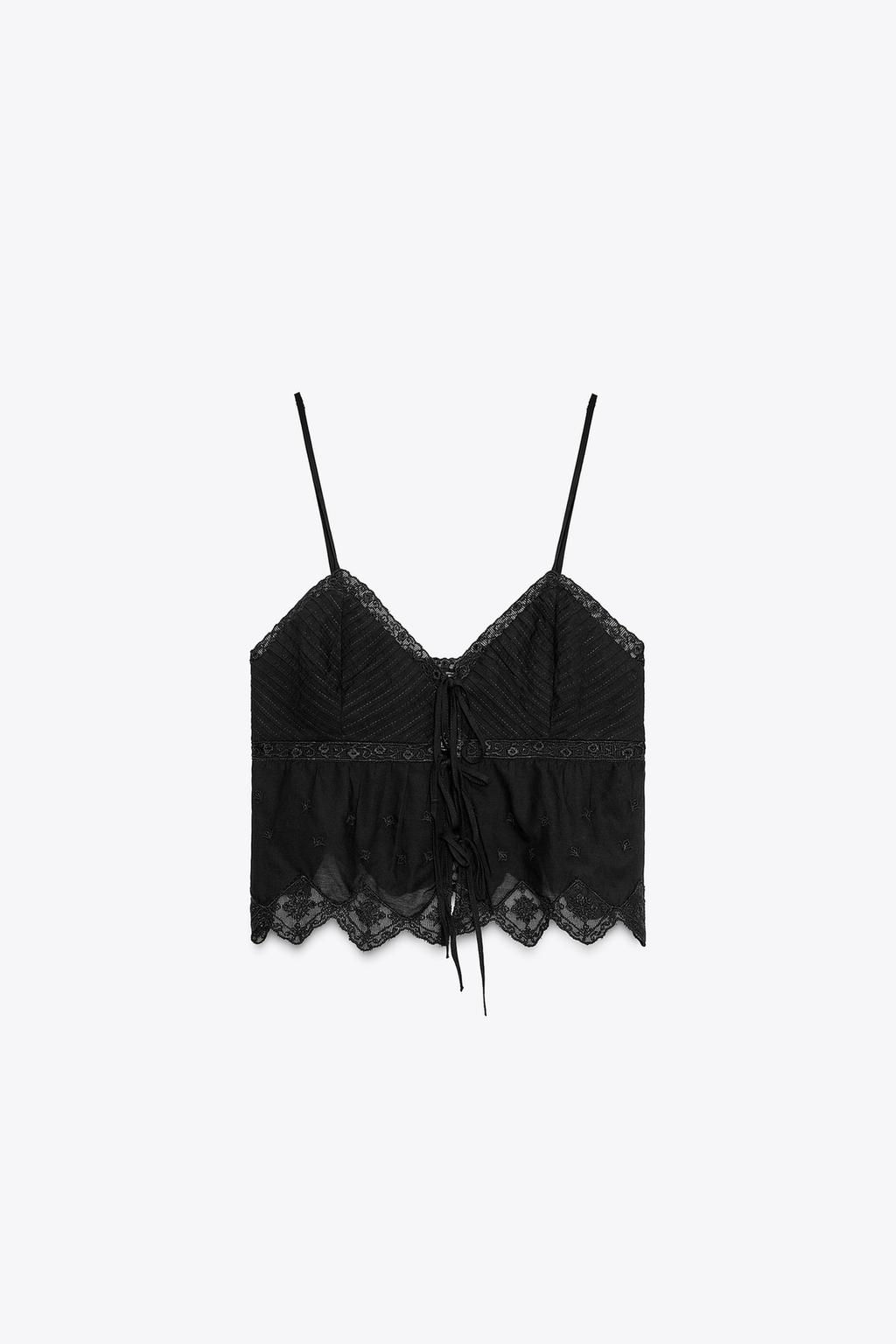 EMBROIDERED STRAPPY TOP - Zara фото 12