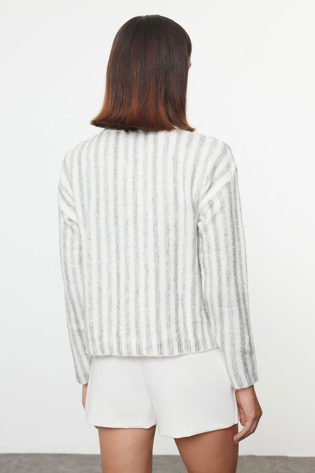 Ekru Yumusak Dokulu Ceket Gorunumlu Triko H?rka TWOAW25HI00016 - Trendyolmilla фото 5