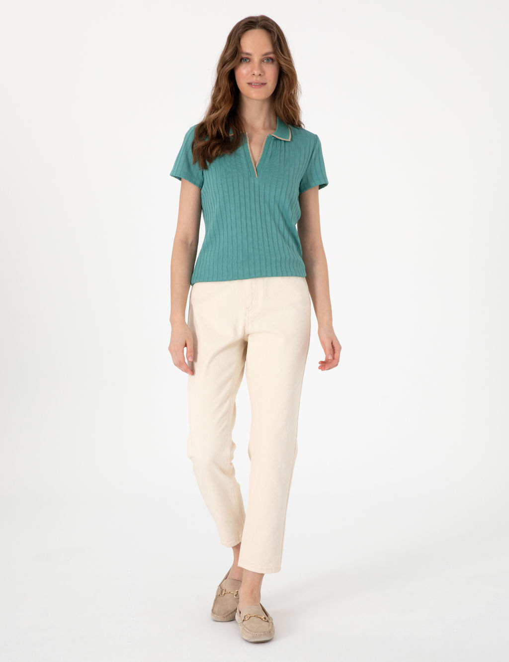 Ye_il Slim Fit Basic Ti__rt