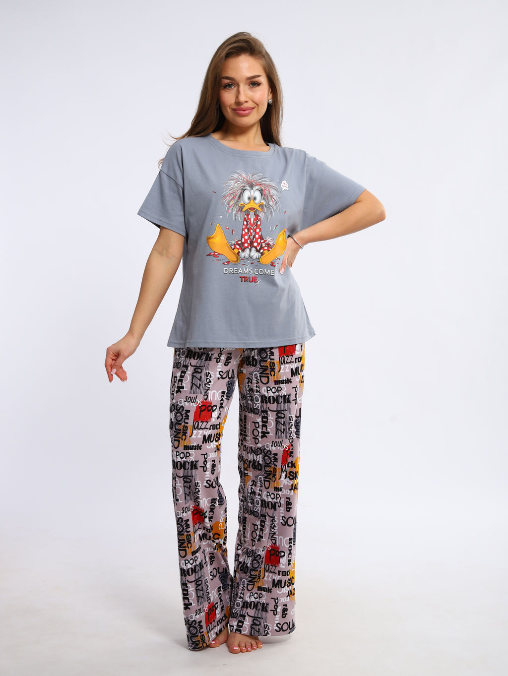 Пижама женская 1-243 (серый)