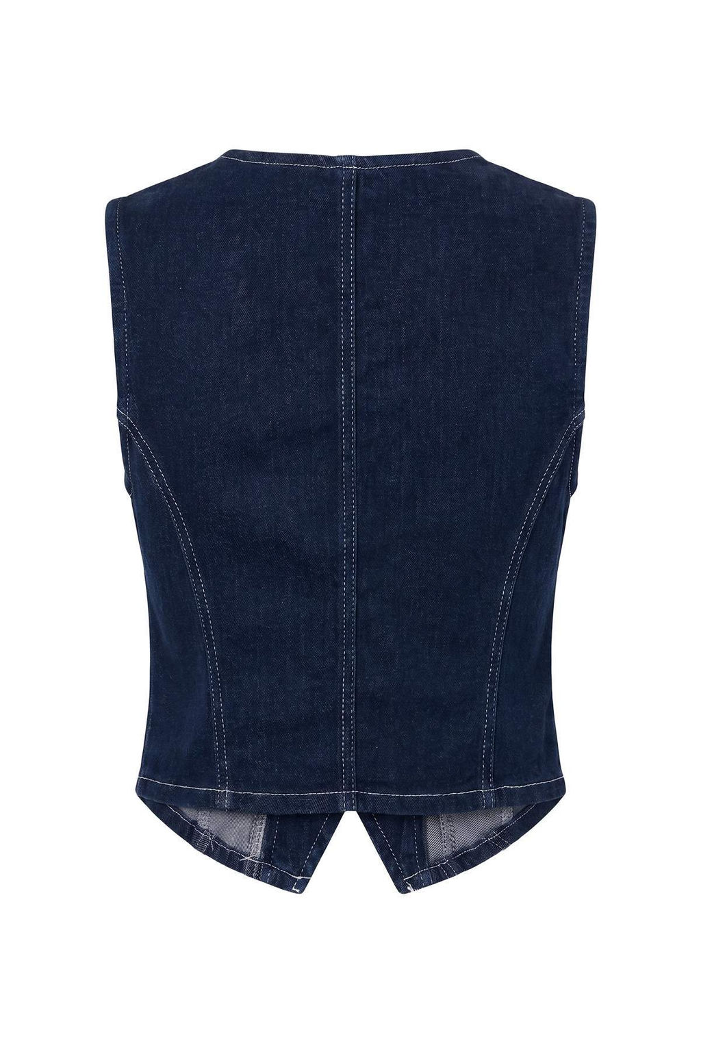 Koyu Mavi Az Esnek Fitted Denim Yelek TWOAW27YE00025