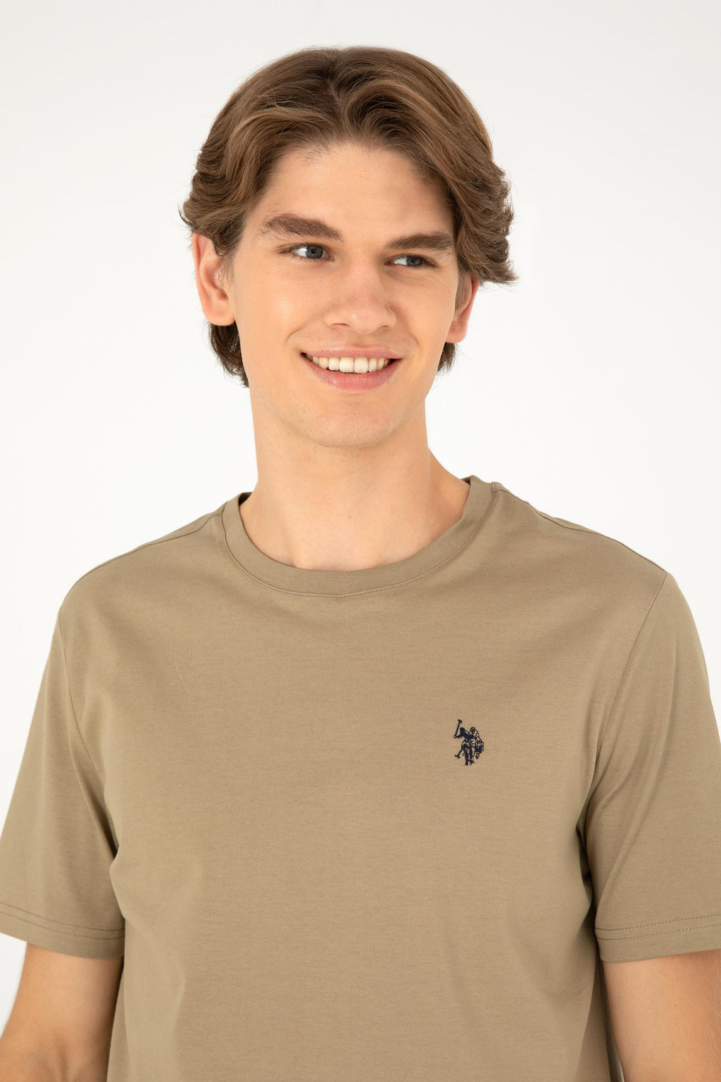 Мужская базовая футболка цвета хаки - U.s. polo assn фото 2