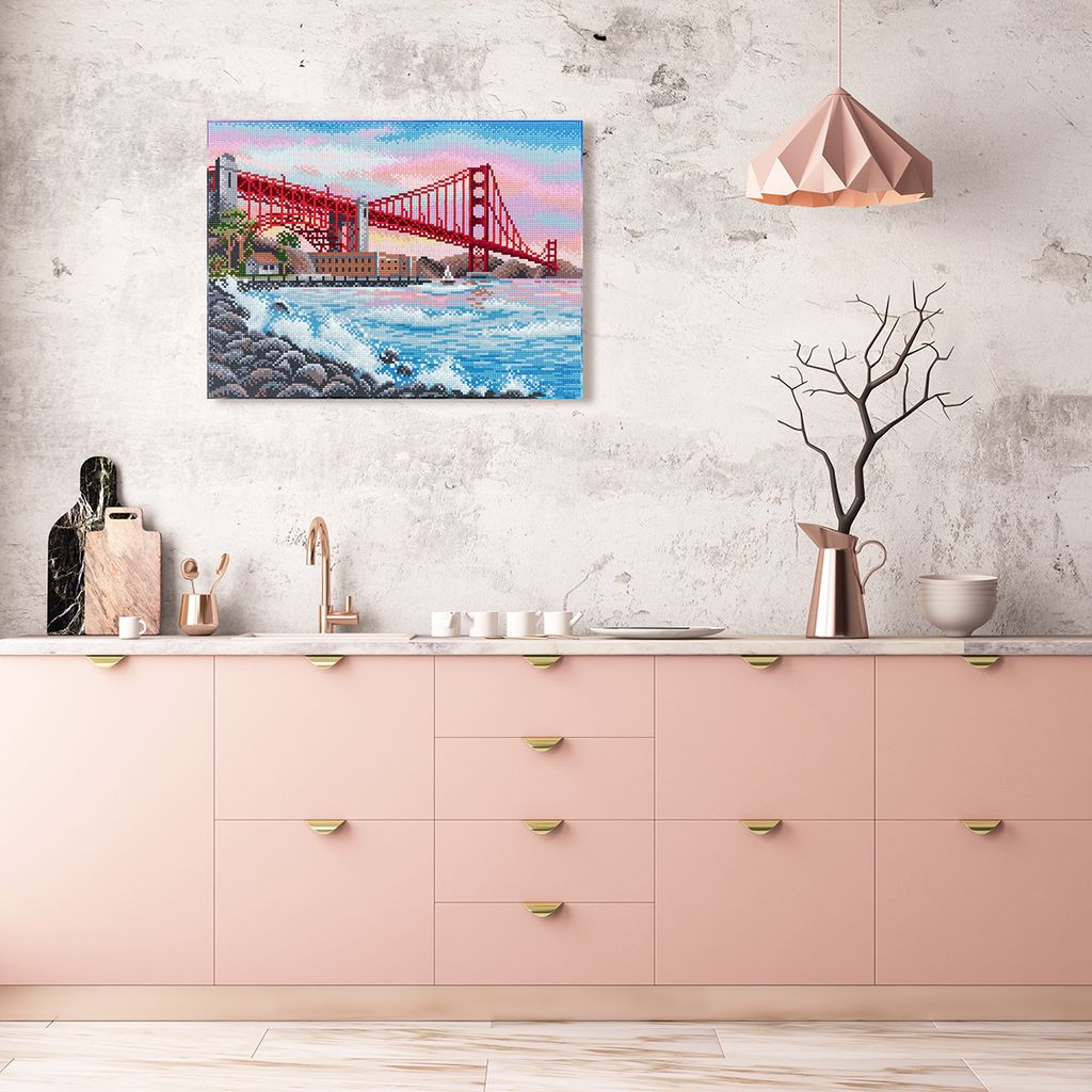 Кристальная (алмазная) мозаика ФРЕЯ ALPD-068 на подрамнике Мост Сан-Франциско 40 х 30 см