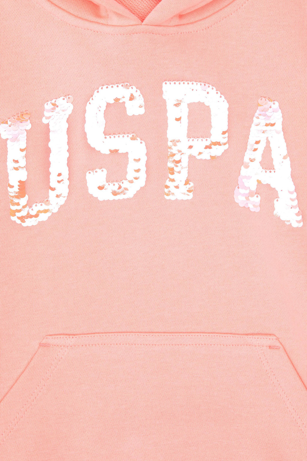 K_z _ocuk Neon Pembe Payet __lemeli Kap__onlu Basic Sweatshirt Sepette S_rpriz _ndirim - U.s. polo assn фото 3