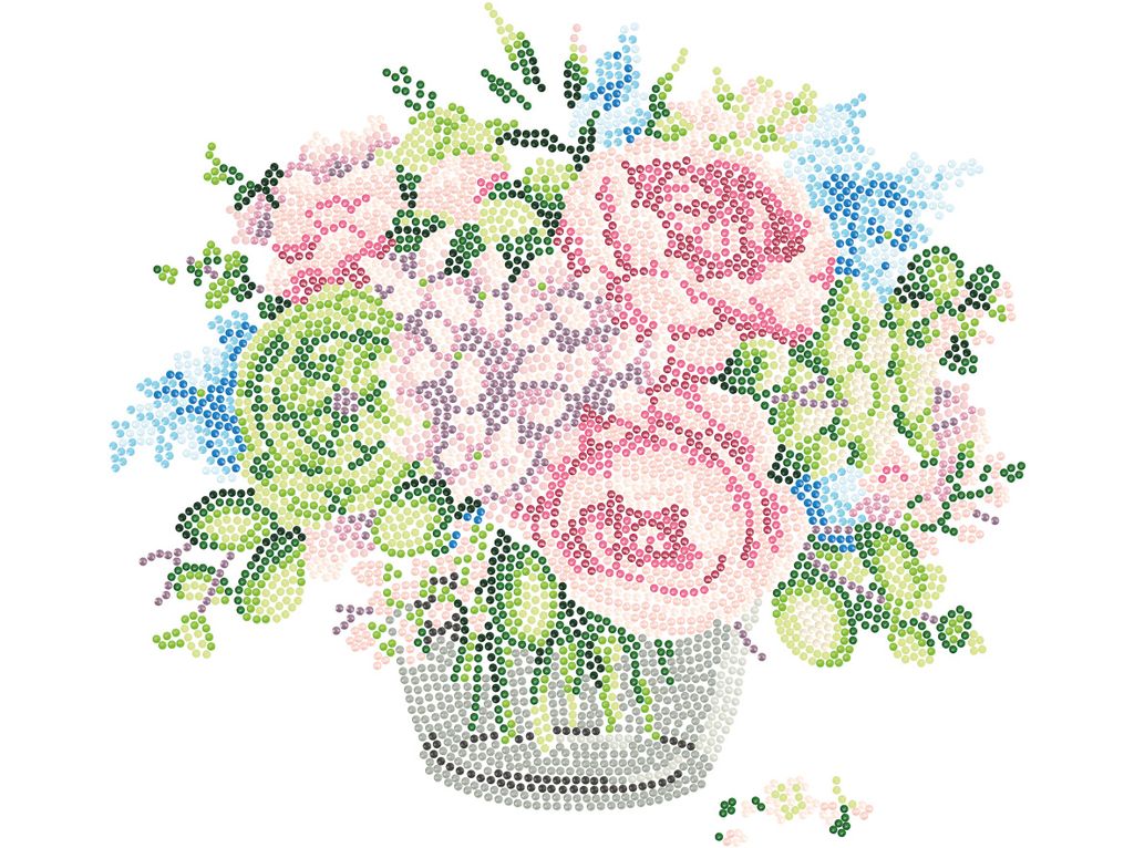 Кристальная (алмазная) мозаика ФРЕЯ ALPD-001 на подрамнике Нежный букет 40 х 30 см