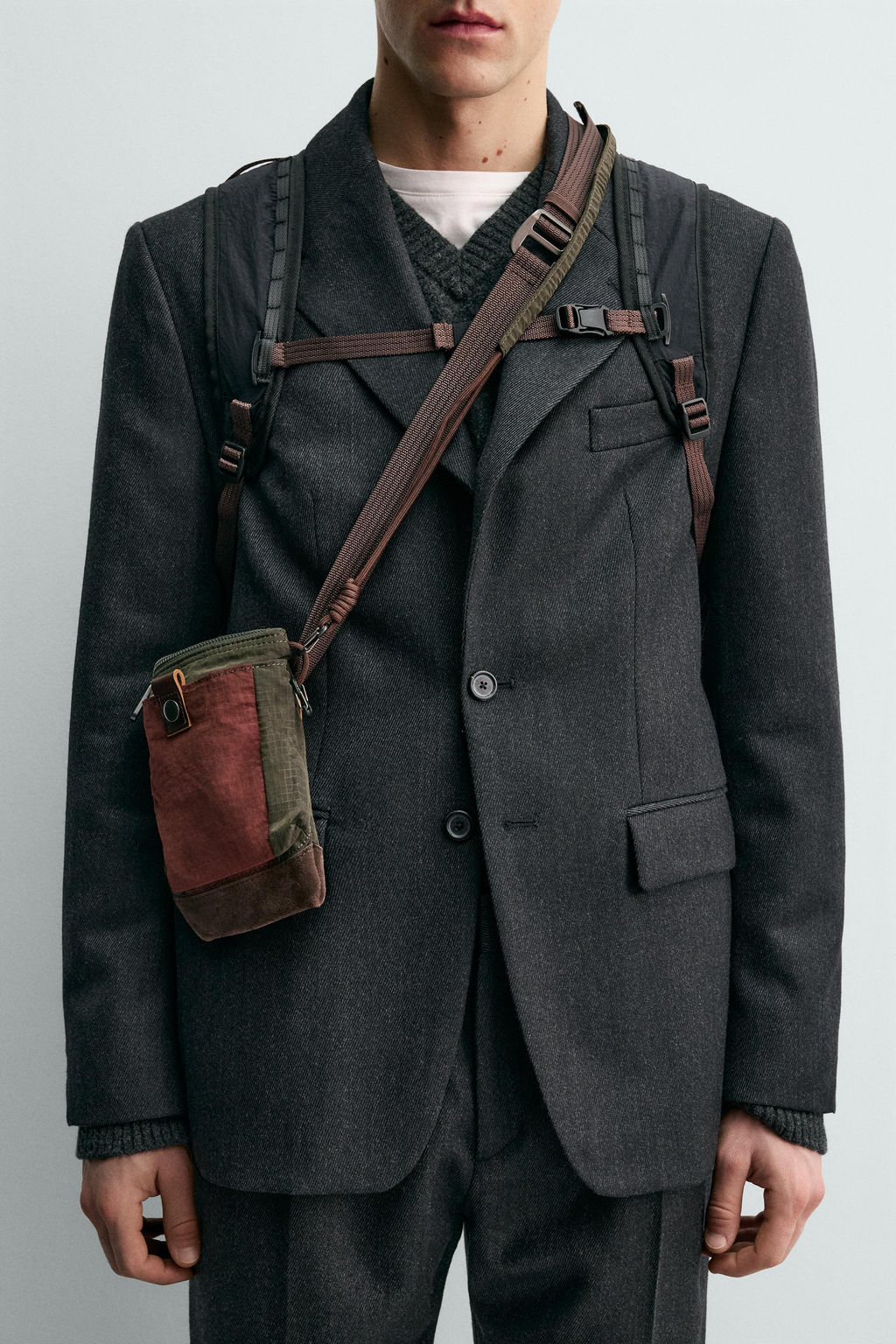 TECHNICAL CROSSBODY BAG WITH LEATHER DETAILS AARON LEVINE X ZARA  фото 2