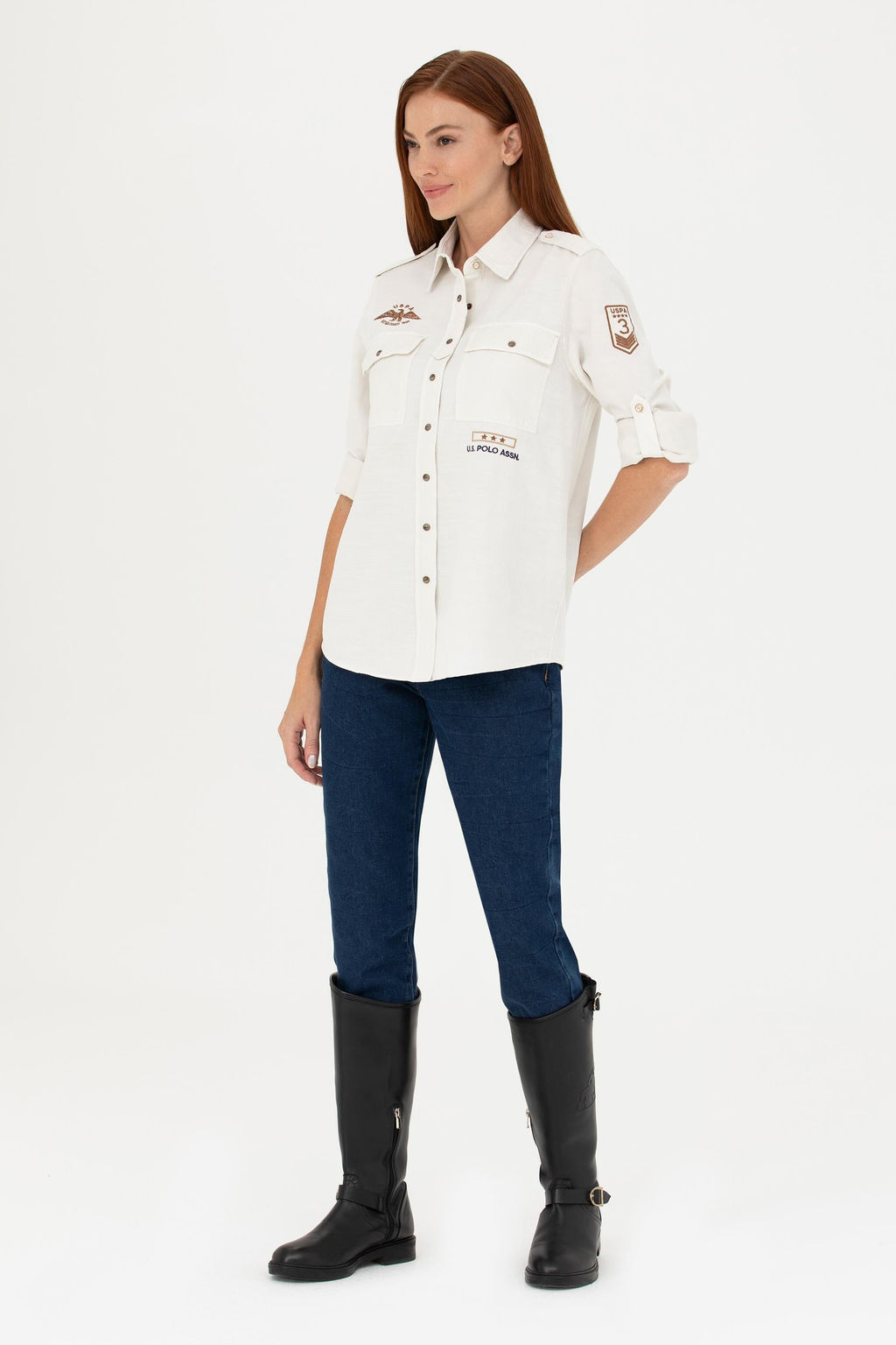 Женская рубашка с длинным рукавом Stone - U.s. polo assn фото 18