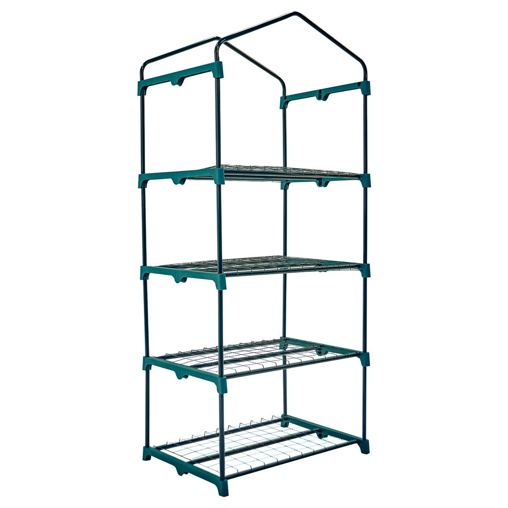 UGH-R20 H160 GREEN/WHITE Парник-стеллаж для рассады, 4 полки, 70x50x160см. Металлическая труба в ПВХ, цвет зеленый. Тент из армированного полиэтилена 135г/м2, цвет сетки белый. TM ФитоЛето - Volpe фото 6