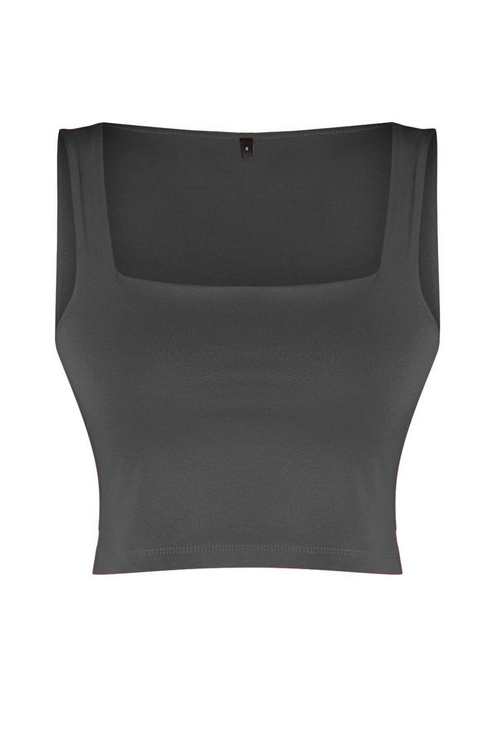 Antrasit Duz Slim Kare Yaka Super Crop Orme Atlet TWOSS24AL00031