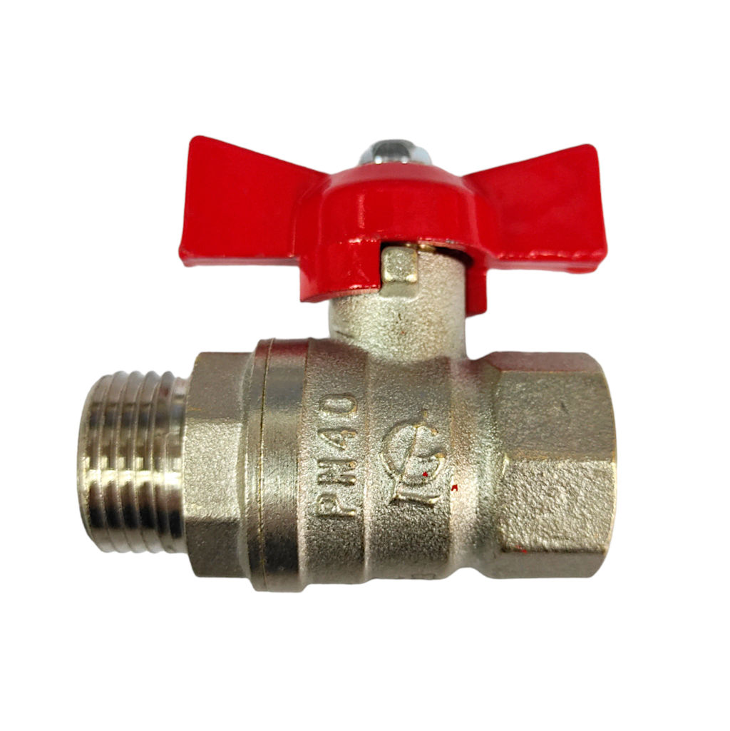 Кран шаровый для воды 1/2" г-ш (латунь), бабочка
