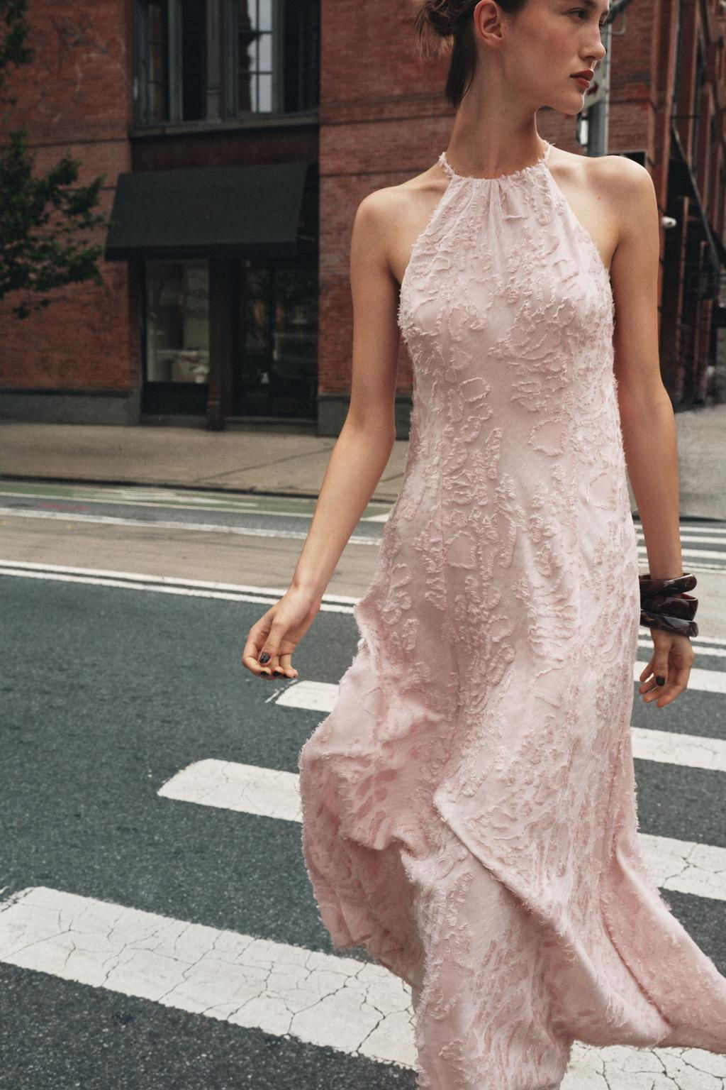 HALTER FRAYED MIDI DRESS - Zara фото 2