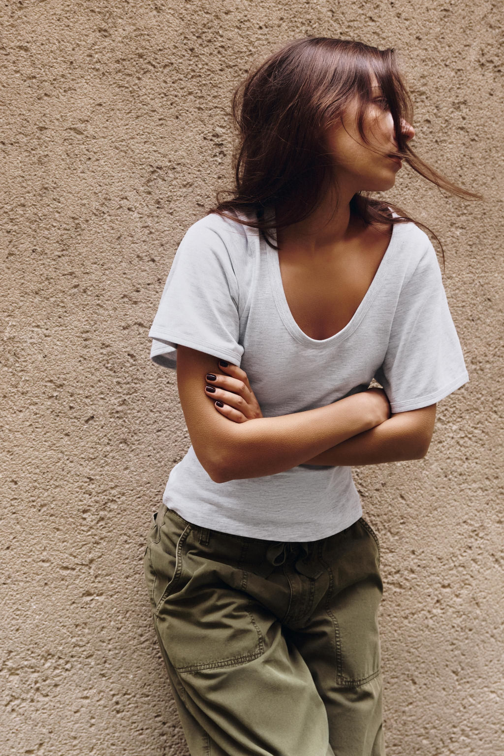 CAMISETA CUELLO OLLA MANGA CORTA / Gris vigor? - Zara фото 2