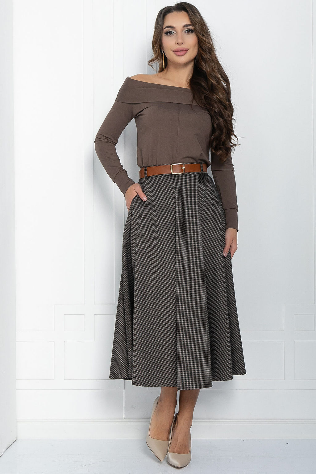 Юбка Уверенная грация (коричневая) Ю11839 - Lt collection фото 6