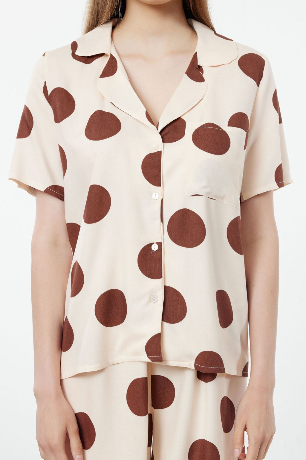 Trendyolmilla Fusya Puantiyeli Viskon Sortlu Dokuma Pijama Tak?m? THMSS20PT0306  фото 18