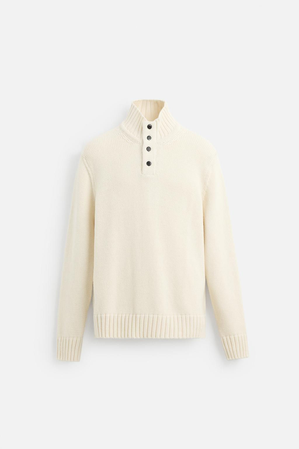 COTTON-WOOL BLEND BUTTON-UP SWEATER - Zara фото 7
