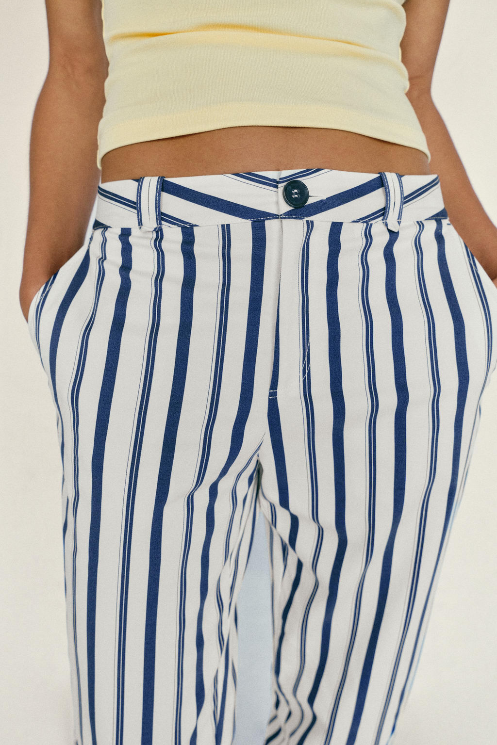 PANTAL?N CHINO RAYAS / Crudo / Marino - Zara фото 6