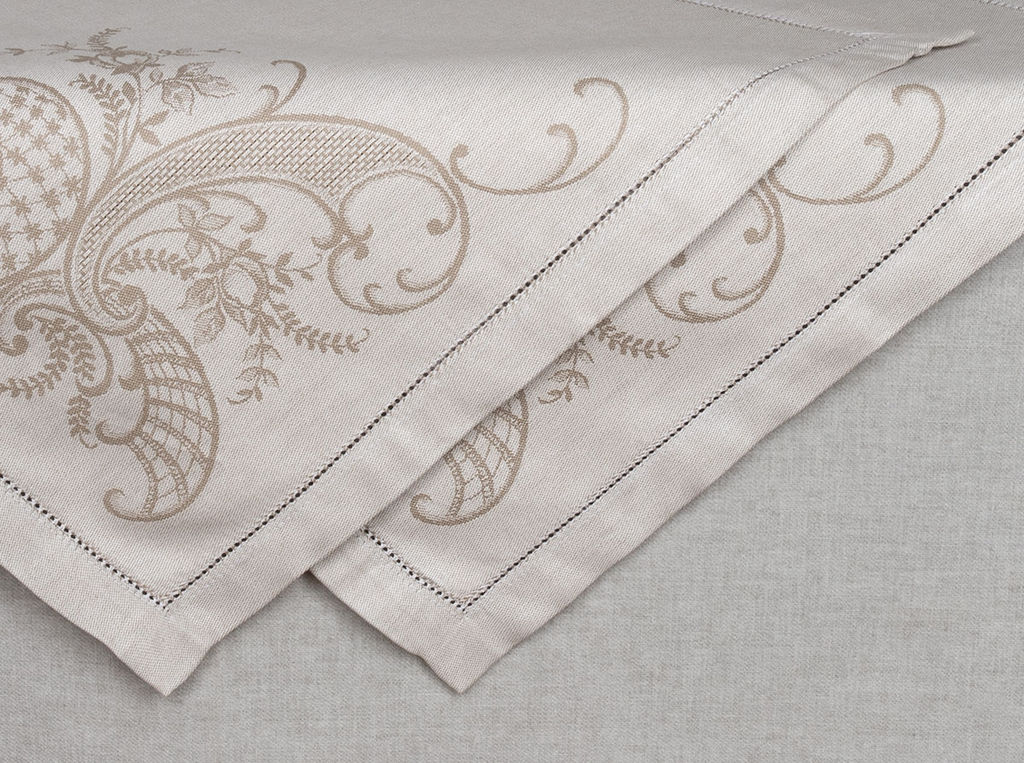 01с-44ЯК Салфетка 45*45 "Кружева" цв. бежевый (по 6 шт