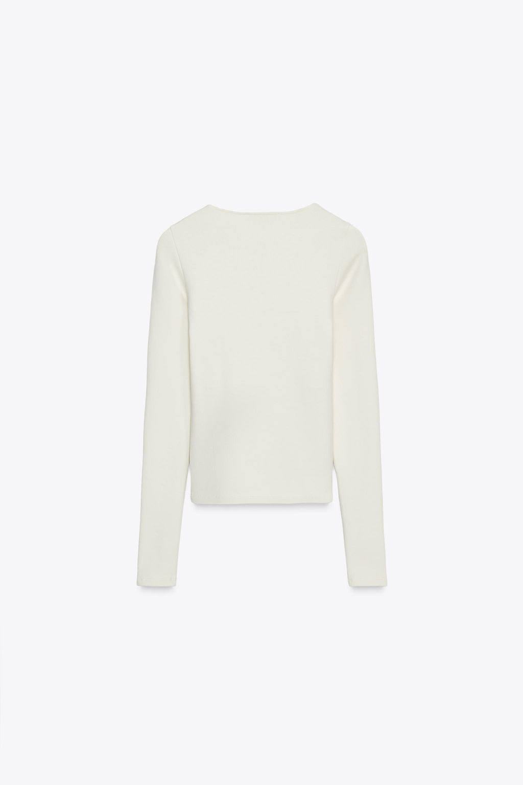 RIBBED T-SHIRT WITH SQUARE NECKLINE - Zara фото 7
