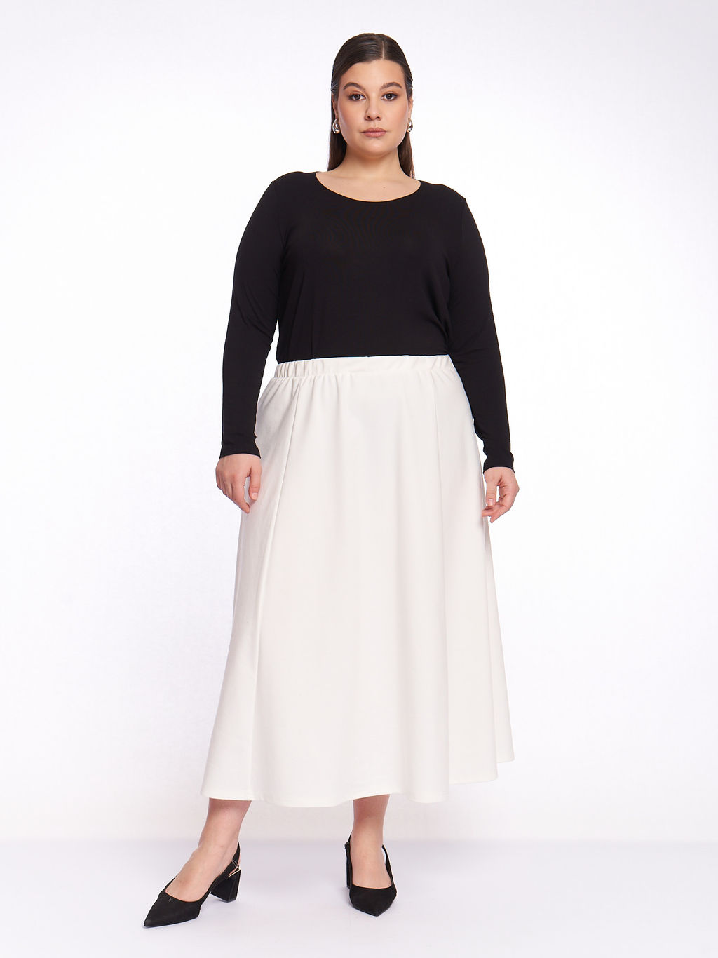 Юбка из плотного трикотажа UB17406WHT04