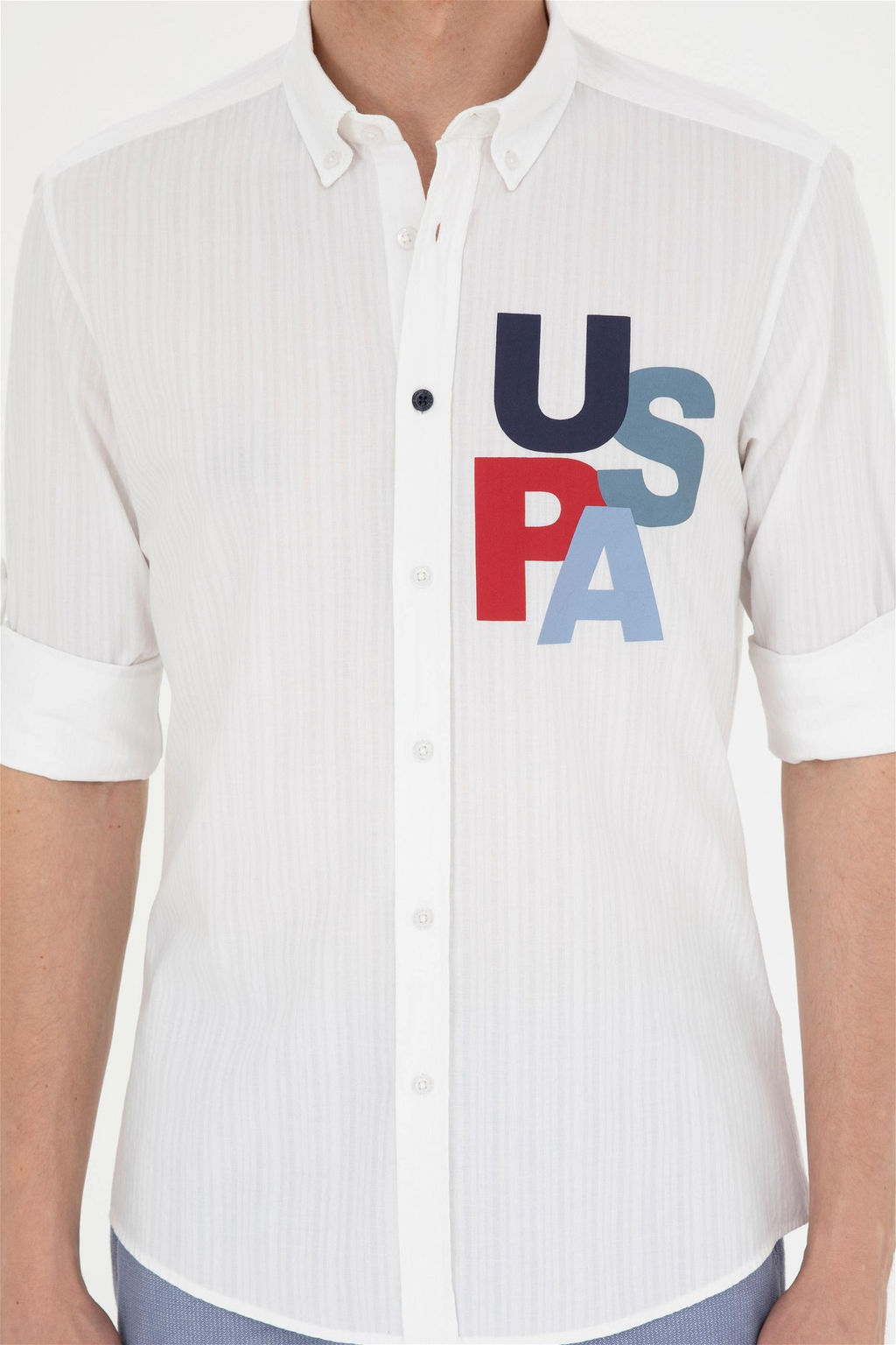 Мужская белая рубашка с длинным рукавом Неожиданная скидка в корзине - U.s. polo assn фото 6