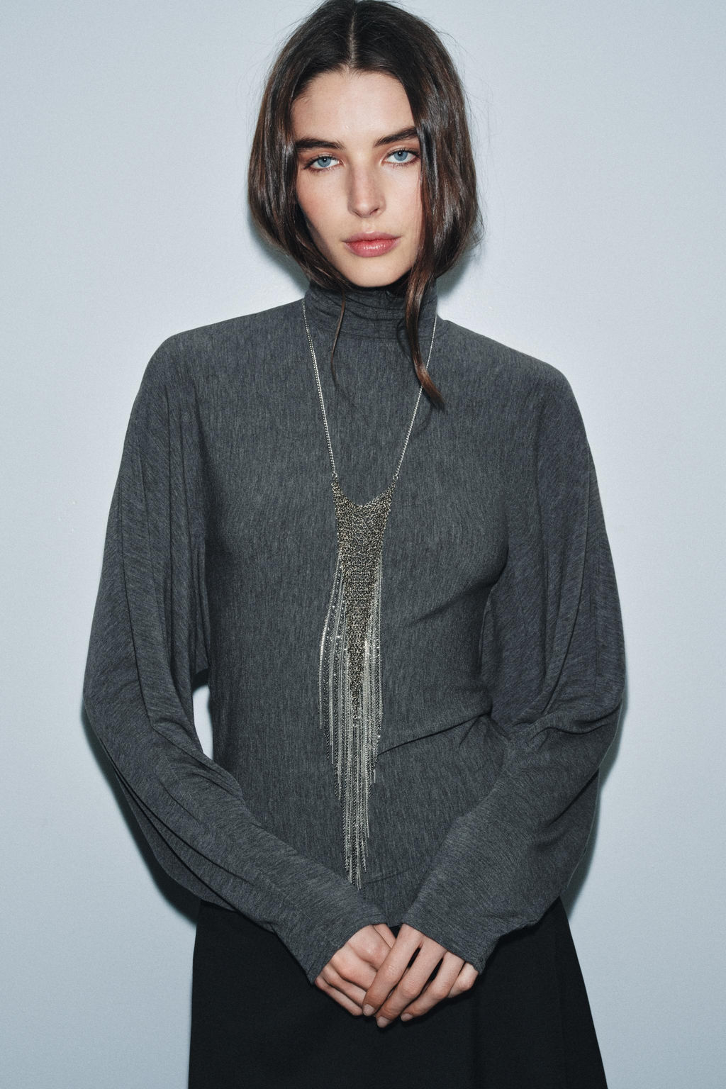 HIGH NECK T-SHIRT - Zara фото 8