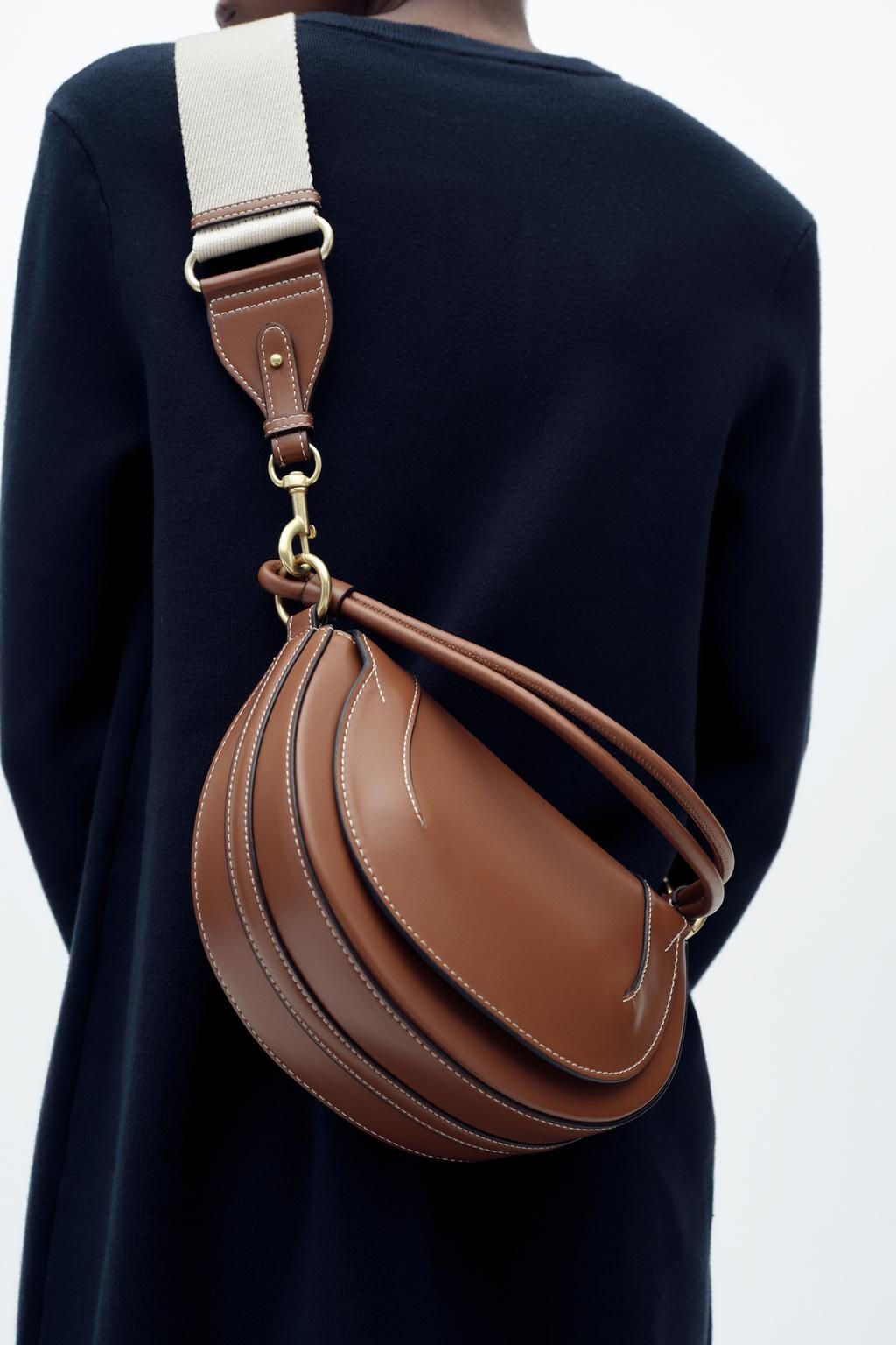 CONTRAST TOPSTITCHING CROSSBODY BAG