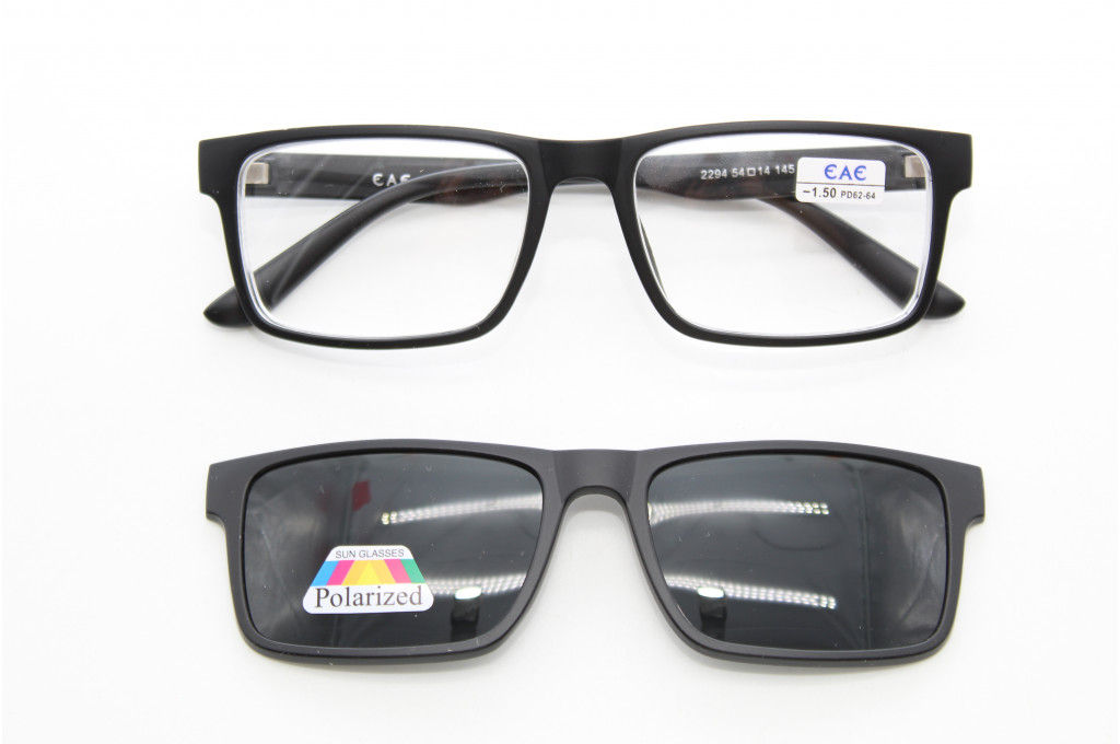 Готовые очки EAE 2294 54-14-145 C1 (c клипоном) насадка черная POLARIZED