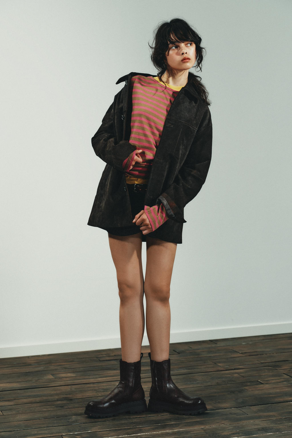 DISTRESSED-EFFECT PLATFORM ANKLE BOOTS