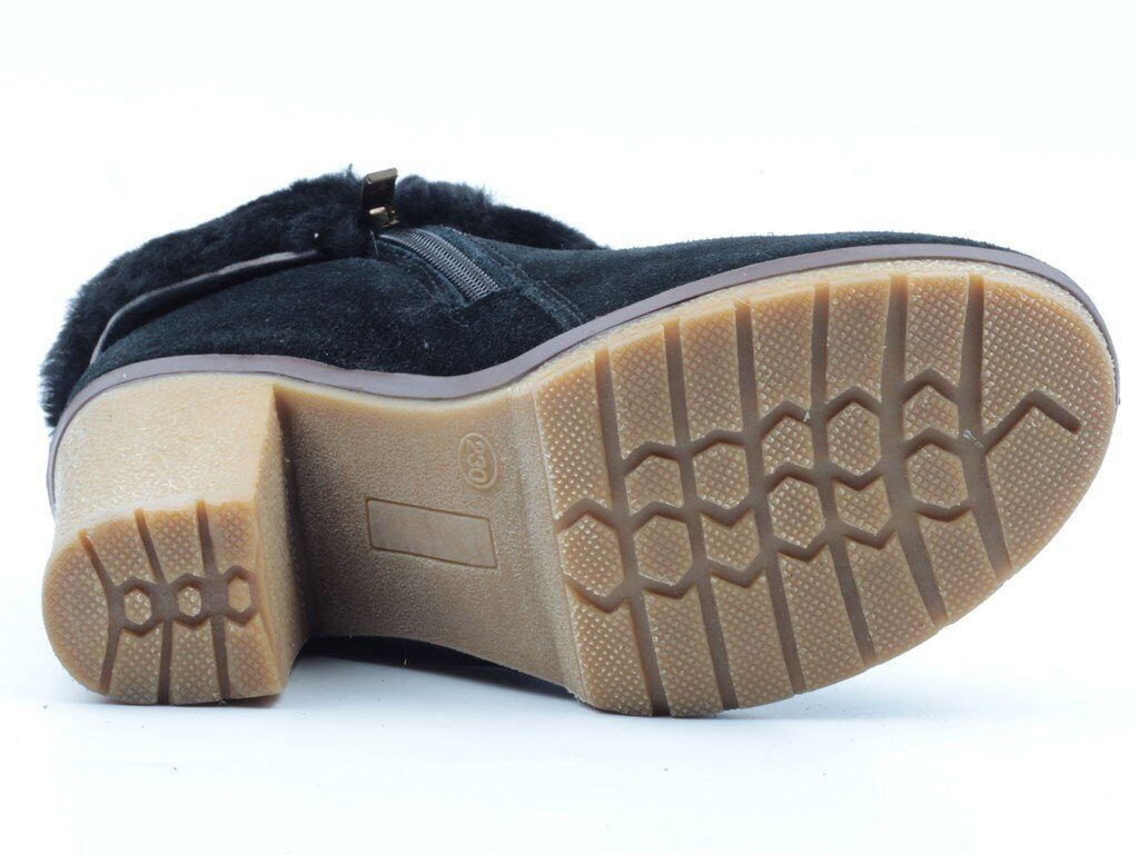 F01 BLACK Ботильоны женские (натуральная замша, байка) - Фабричный китай фото 11