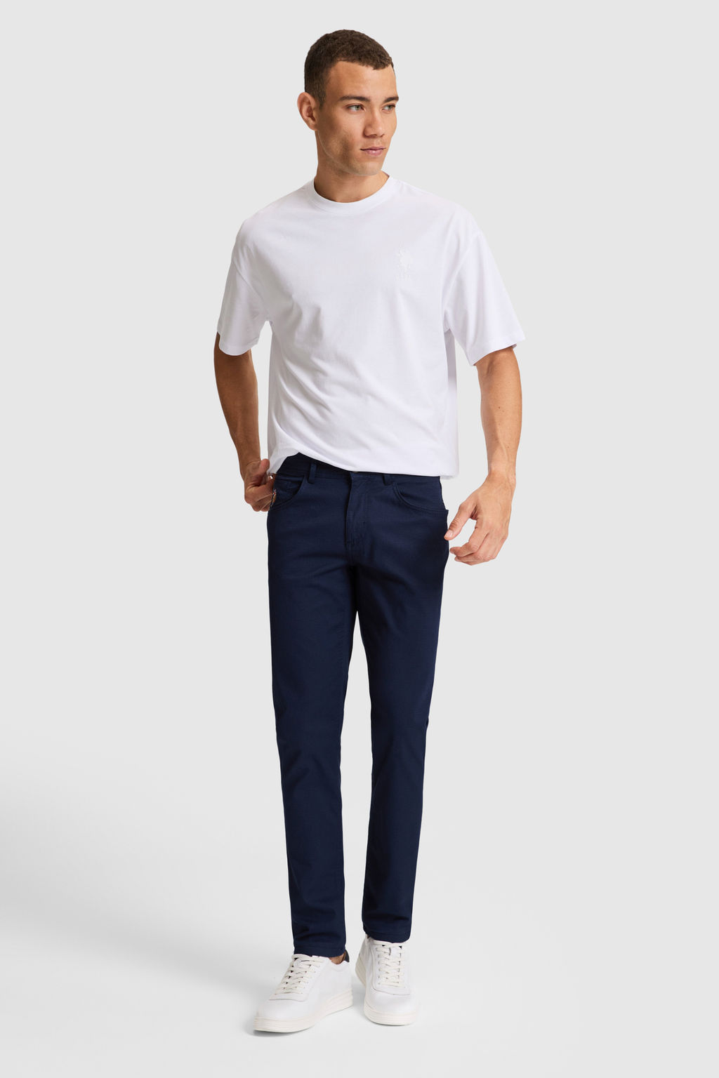 Erkek Lacivert Kanvas / Chino Pantolon