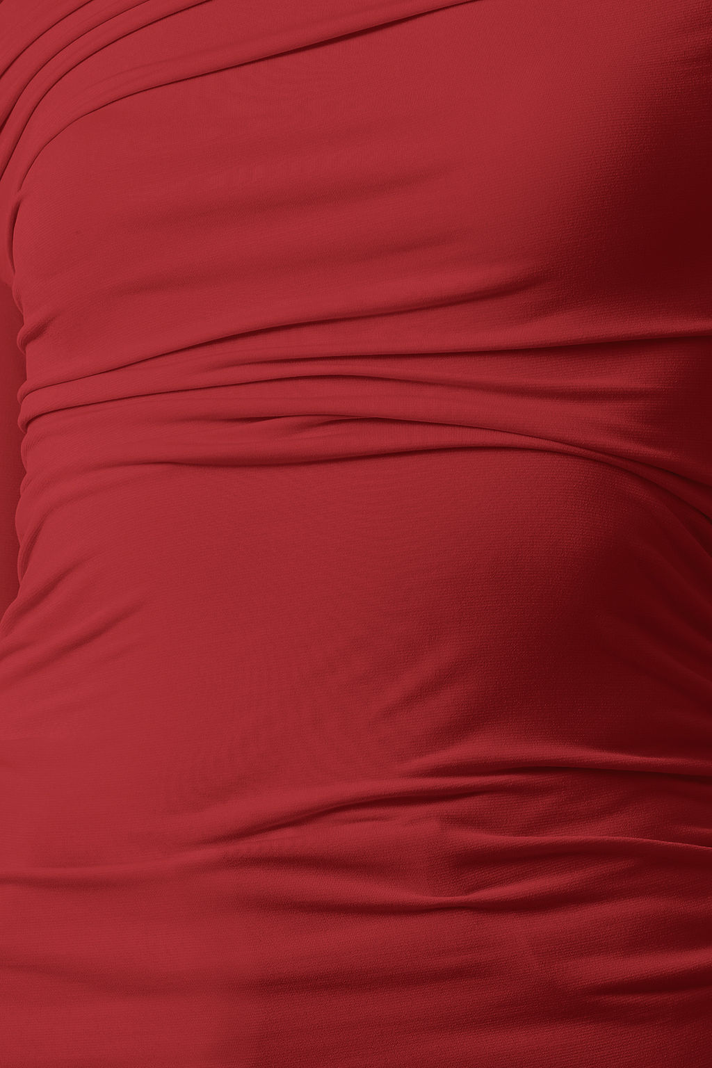 K?rm?z? Buzgu/Drape Detayl? Fitted/Vucuda Oturan Uzun Kollu Esnek Orme Bluz TWOAW25BZ00248