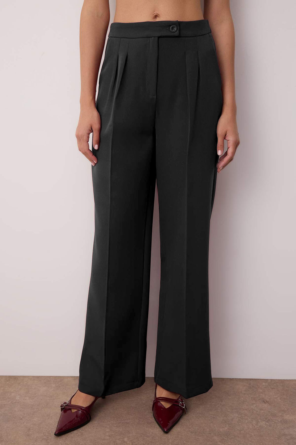 TRENDYOLMILLA Ekru Wide Leg/Genis Paca Yuksek Bel Dokuma Kumas Pantolon TWOAW22PL0066 фото 48