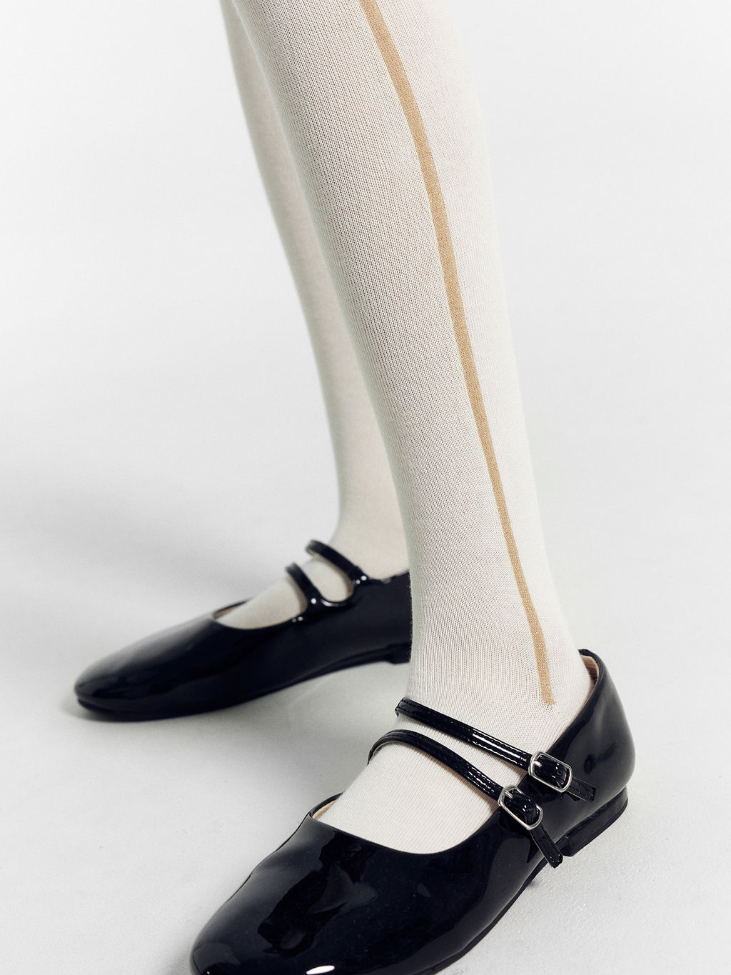 Цена за 3 пары! Колготки детские молочно-бежевые с рисунком в виде лампаса - Mark formelle фото 4