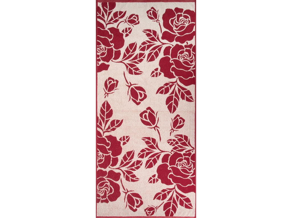Полотенце махровое 6с102.411ж1 Розы и бутоны(бордо) 67х150см