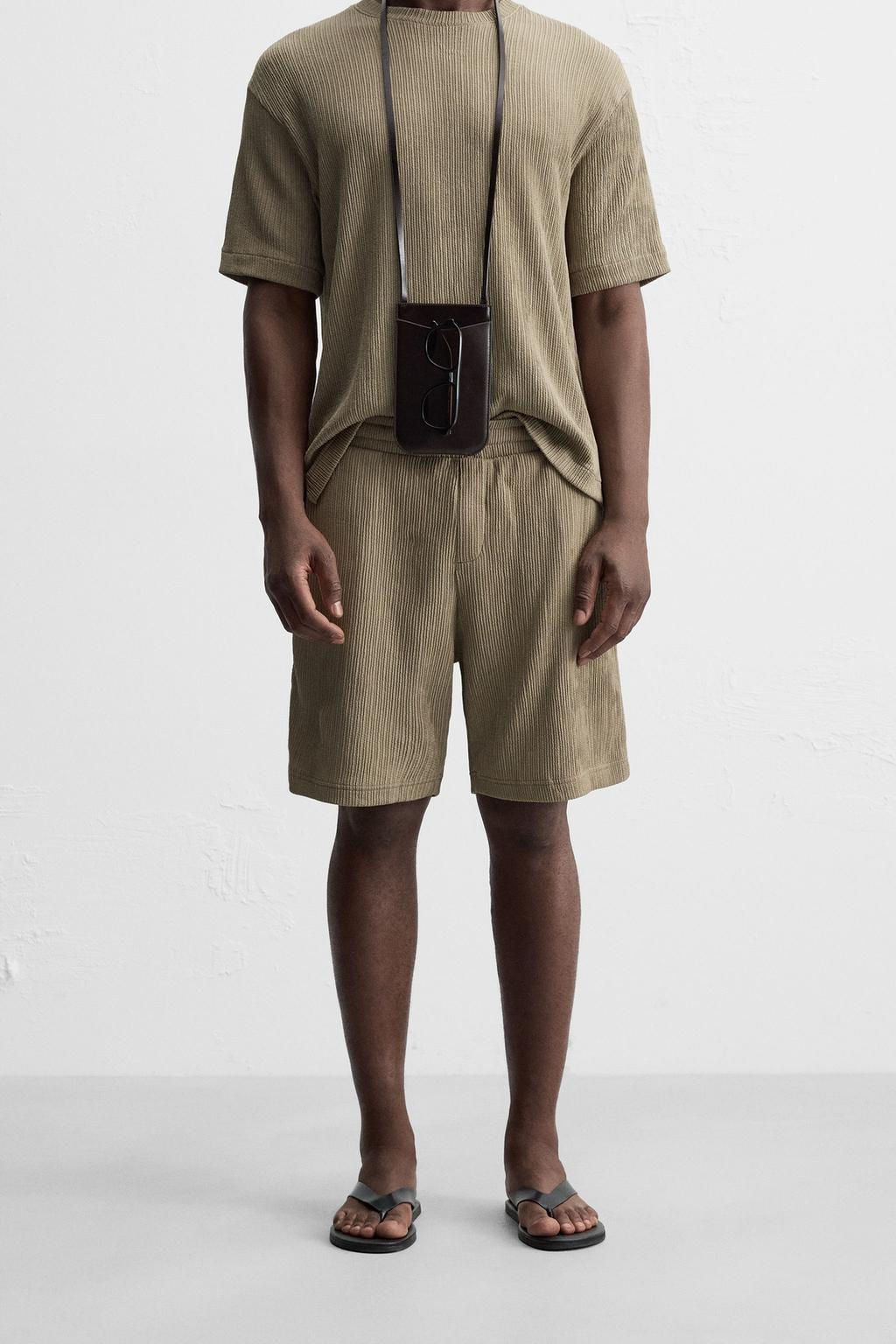 IRREGULAR TEXTURED BERMUDA SHORTS - Zara фото 11